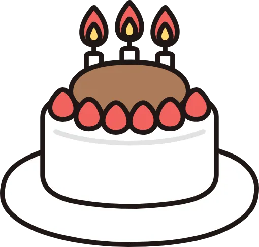 バースデーケーキのイラスト
